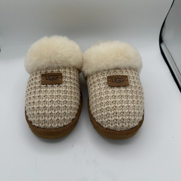 Women's 100% UGG Brand 1117659 Cozy Cream Knit Soft Slipper Shoes Size 8 - Picture 2 of 7